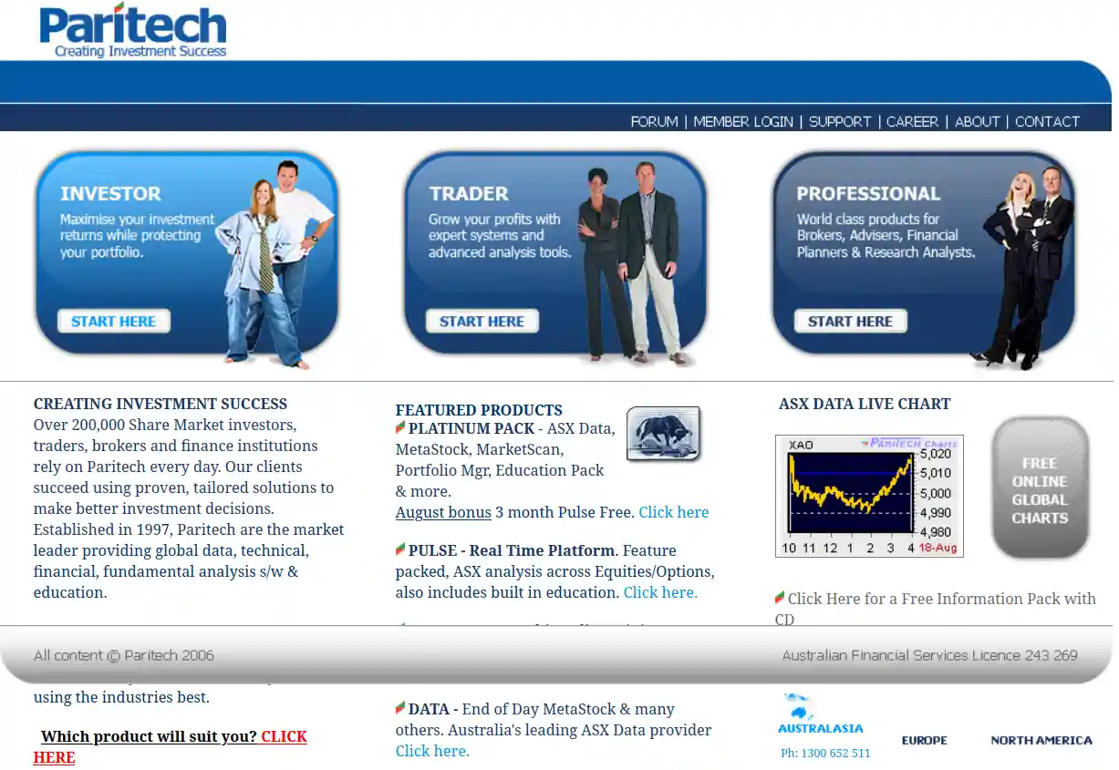 Paritech website snapshot from 2006-08-19